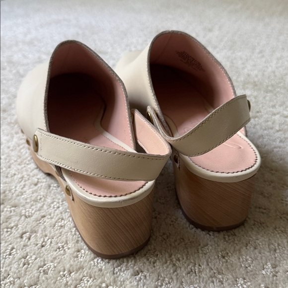 J. Crew | Leather Convertible Wood Clogs in Ivory | Size 7 - Picture 3 of 8
